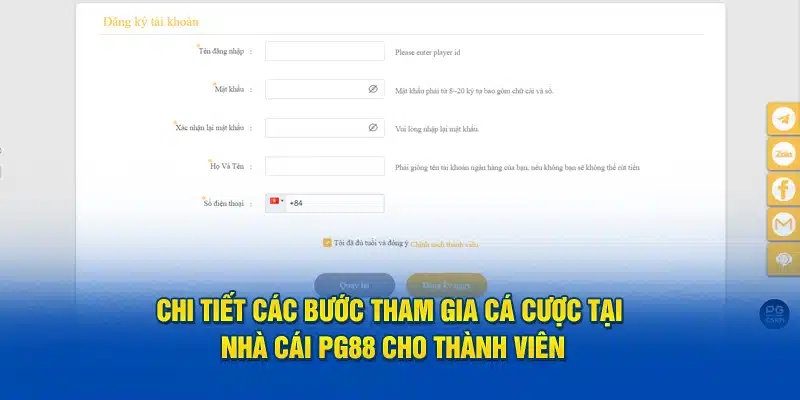 Quy trình tham gia giải trí nhà cái PG88 cho thành viên